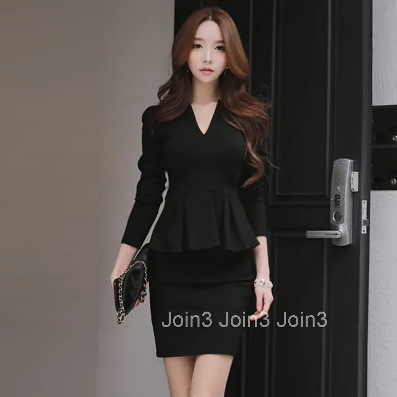 Spring Hot Sale Of The Season Korean Style Professional Dress Elegantly Slim Fit V-Neck Wrap around Skirt Casual Comfortable Chi