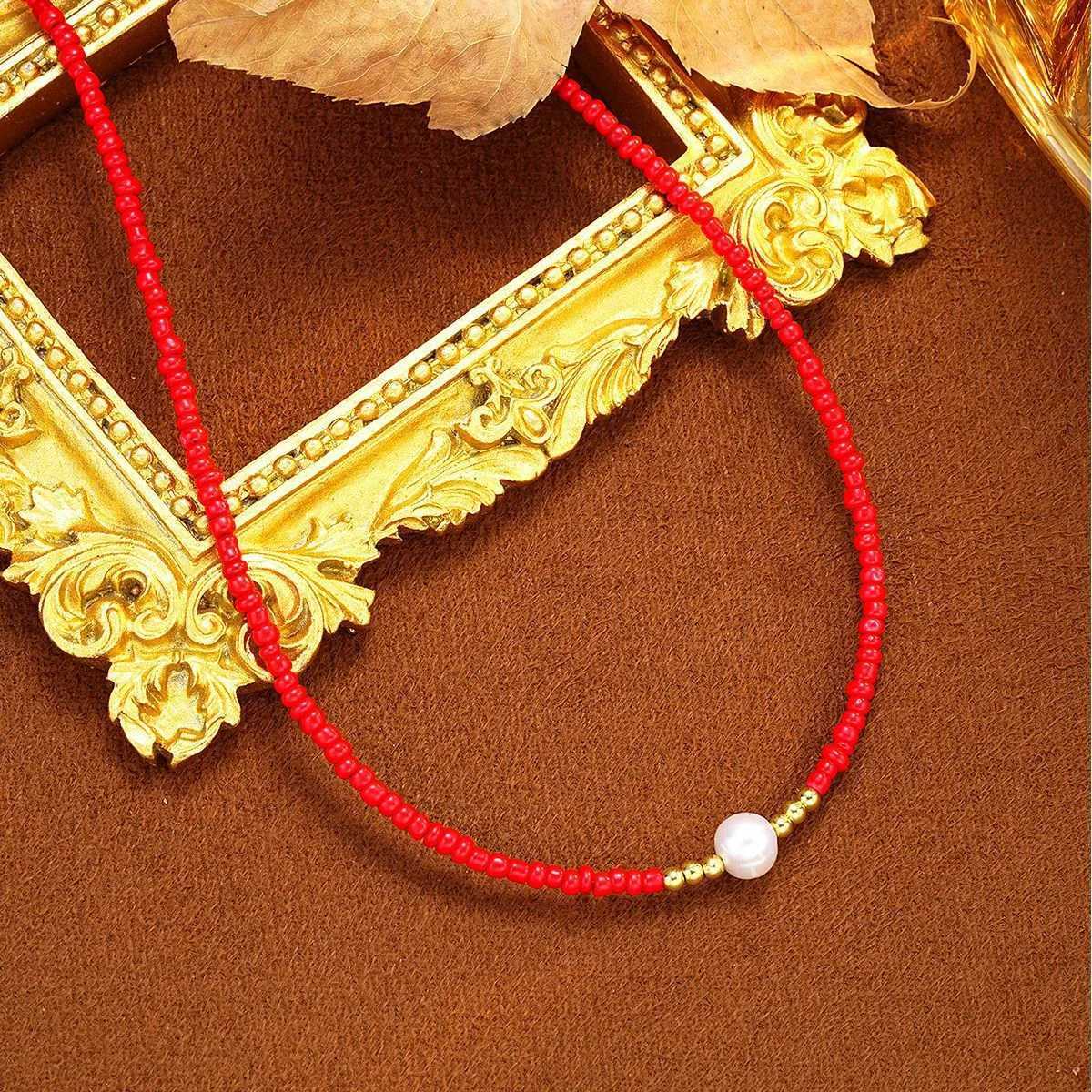 2025 New Elegant Pearl Necklace for Women Colorful Rice Bead Jewelry Fashion Accessory Female Choker Jewelry Gift Y250805
