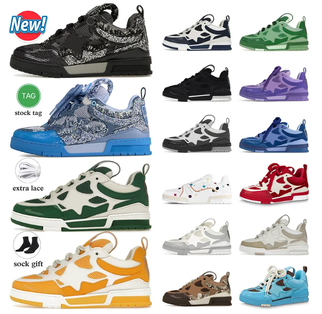 TOP 2025 Skate Designer Shoes Trainers High Quality Mens and Womens Sneakers Casual Fashion Running Lace-up Low-top Sports Breathable Black White With Box 3