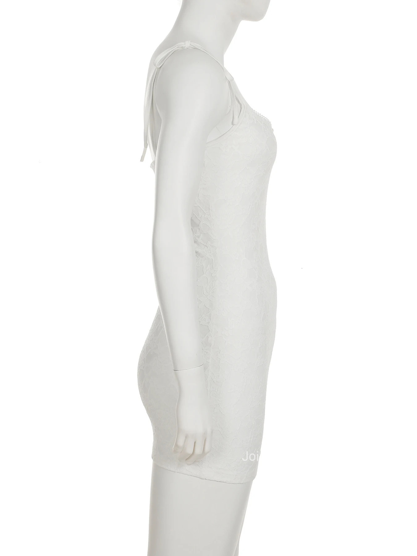 IAMSURE Holiday Lace Bodycon Dress Beach Style Slash Neck Sleeveless Mini Dresses For Women Summer Fashion Streetwear Lady