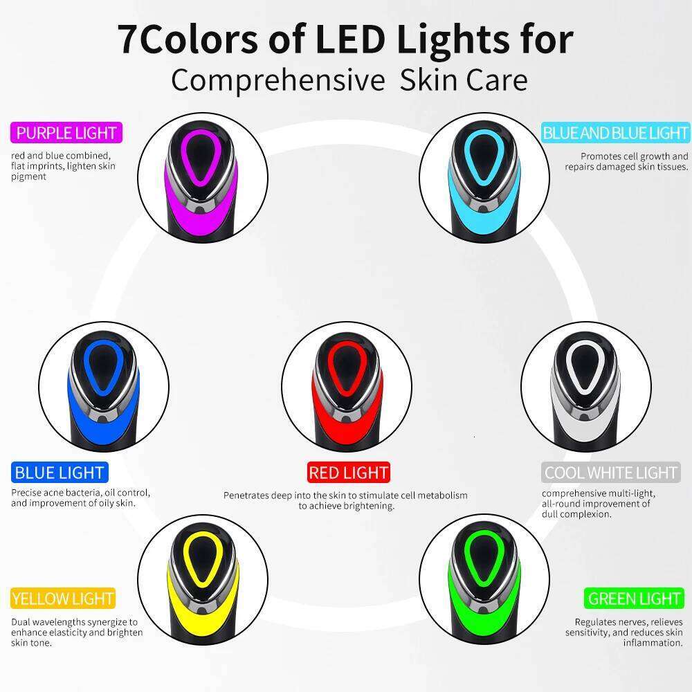 Facial Massager Face Beauty Device LCD Face Beauty Device Neck Skin Care Facial Massager High Frequency Vibration Women Men Gift