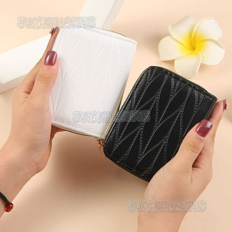 New Trendy Multi-card Slot Zipper Small Wallet Fashionable Large Capacity Card Holder Womens Mini Coin Purse H250806