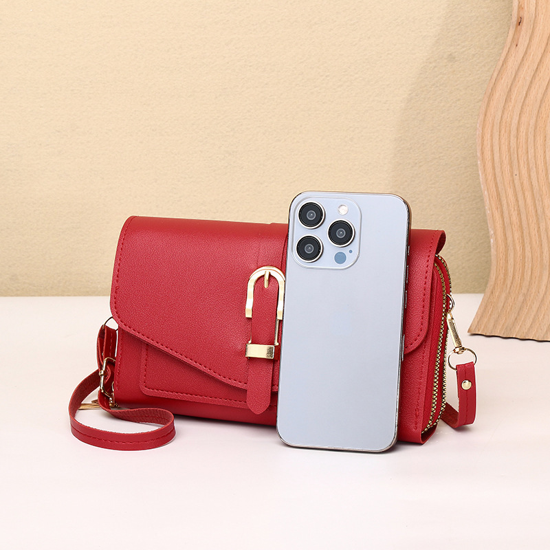 New Style for Women, Single Shoulder Crossbody Small Bag, Cover Head Magnetic Clasp, Multi-Compartment, High-Quality Texture Mini Phone Bag