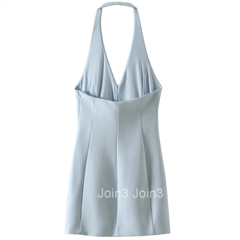 HXAO Mini Halter Dress Fashion Summer Dresses Women V-Neck Sleeveless Backless Slim-Fit Dress Luxury Womens Elegant Dress