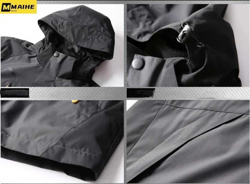 2 in 1 Winter Warm Jacket Sportswear Ski Camping Coat Softshell Waterproof Outdoor Jacket Men Windbreaker Climbing Hiking Coats W250806