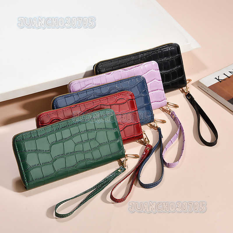 Womens Long Wallet New Fashion Crocodile Pattern Ladies Multi-card Slot Wallet Trendy Clutch H250806