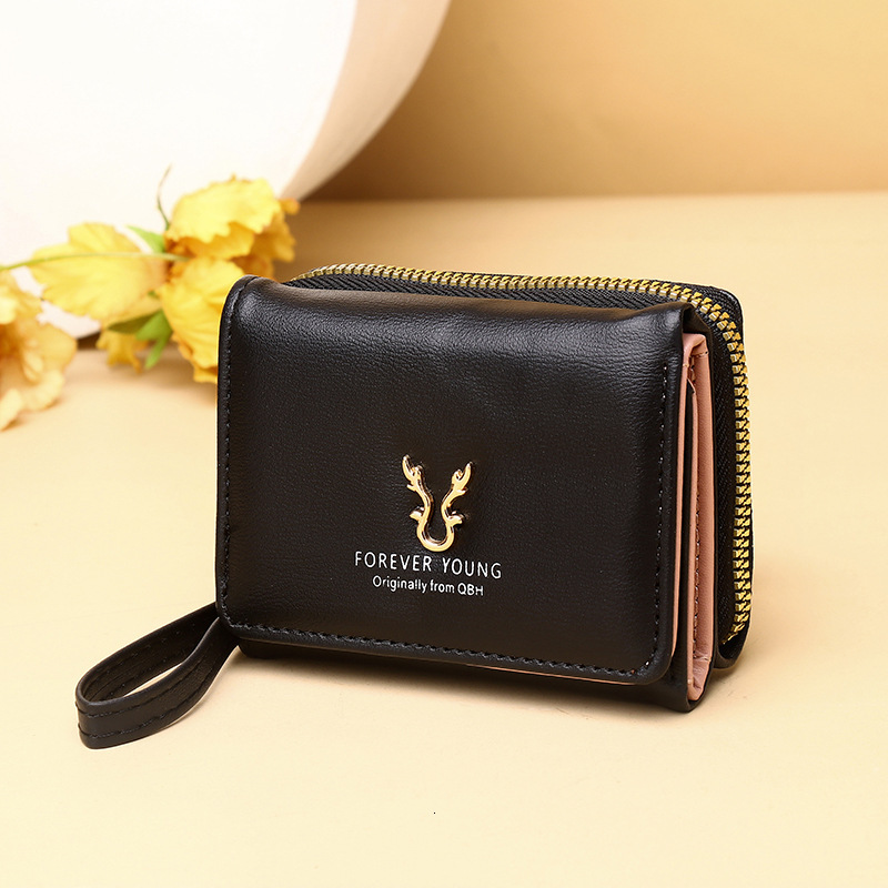 Hot-selling Women's Short Deer Antler Mini Card Holder Coin Purse Two-in-one Fashion 70% off Wallet