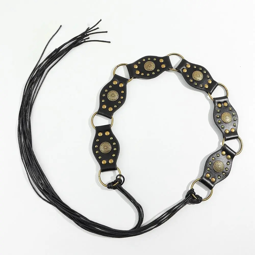 Western Style Disc Belt Girls Lolita Punk Y2K Wide Disc Belt Vintage Soft Exaggerated Cowboy Hollow Belt for Women 250806