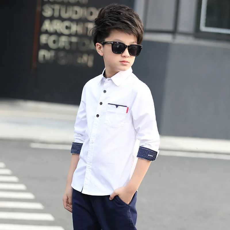 2025 Teenager Kids Boys Clothes Children Shirts Fashion School Casual Tops Cotton Boys Shirts 5 6 7 8 9 10 11 12 13 14 15 Years X250806