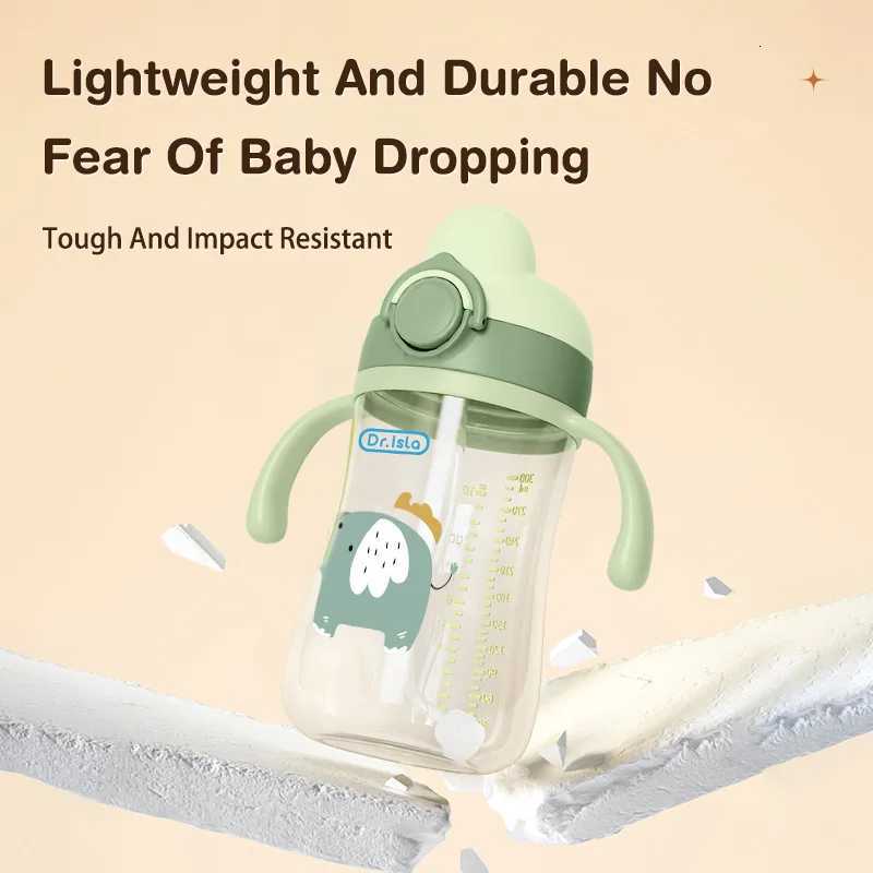 Portable Baby Water Bottles 300ml Baby Feeding Cup With Straw Children Learn Feeding Drinking Bottle Kids Training Cups BPA Free X250806