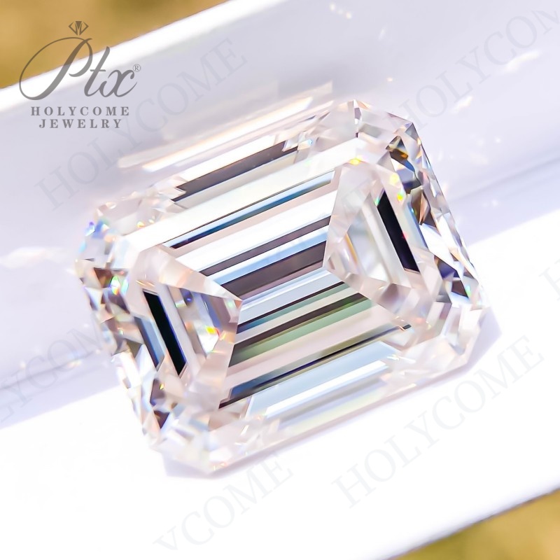 Lab Grown Moissanite Gemstone Emerald Cut Loose Diamond Stone VVS1 D White Beads Jewelry Making Engagement Wedding Charms DIY Materials