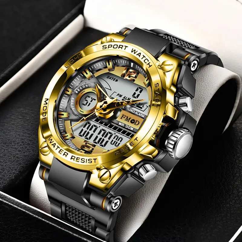 Digital Men Steel Military Wrist LED Quartz Clock Sport Male Big es Men Watches W250806