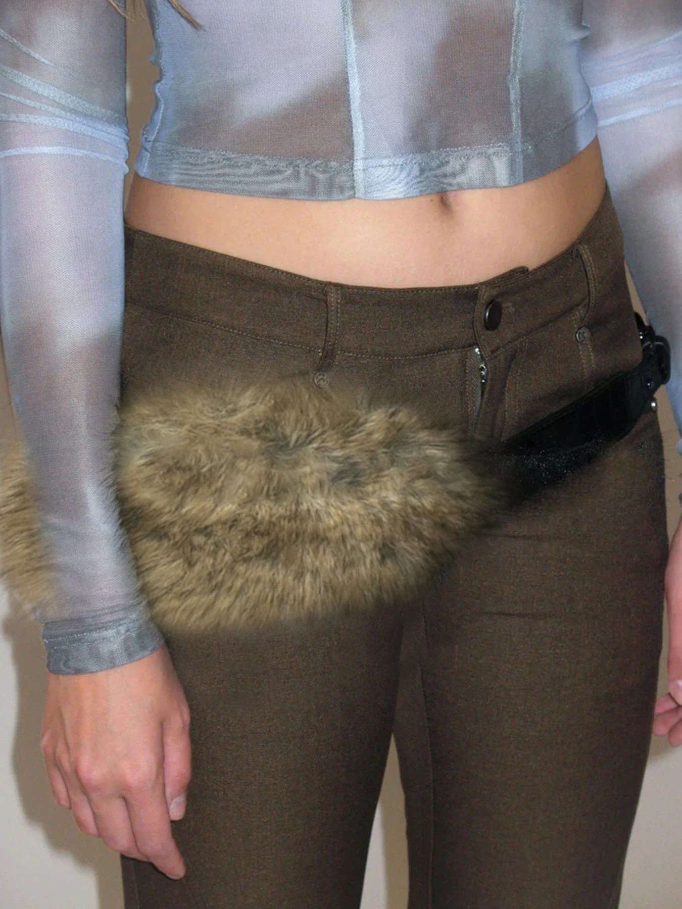 Fashion Chic Faux Fur Pu Belt Women All-Match Wild Y2k Retro Trendy Accessorie 250730