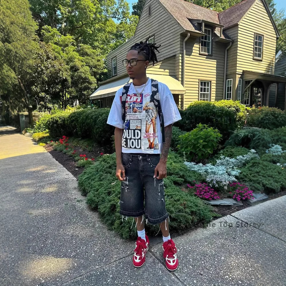 Y2K American Street Hip-Hop Style Cartoon Print Loose T-Shirt for Men and Women Versatile and Unique 250806