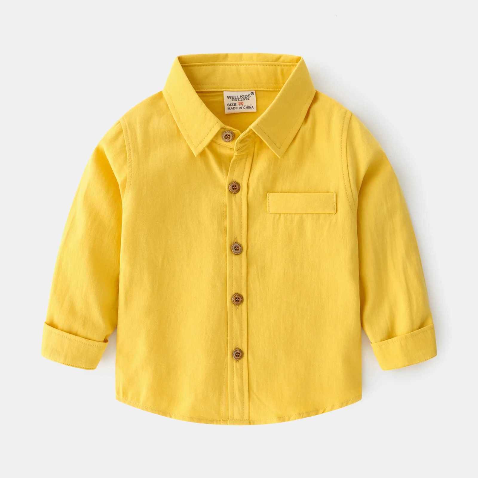 Baby Boys Long Sleeve Shirt Solid Color Boys Bottom Shirt X250806