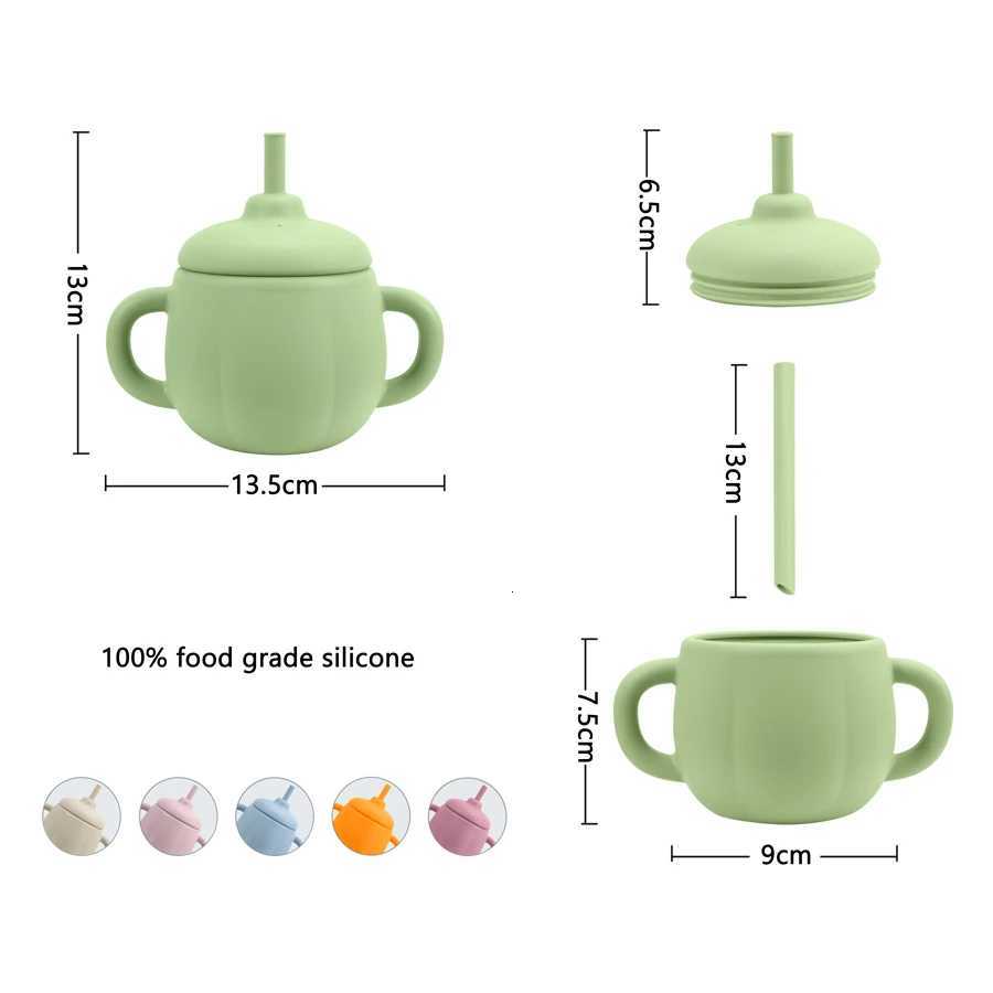 1PCS Baby Silicone Straw Cup BPA Free Portable Storage Snack Container Feeding Cup Kids Learning Drink Cup Water Bottle X250806
