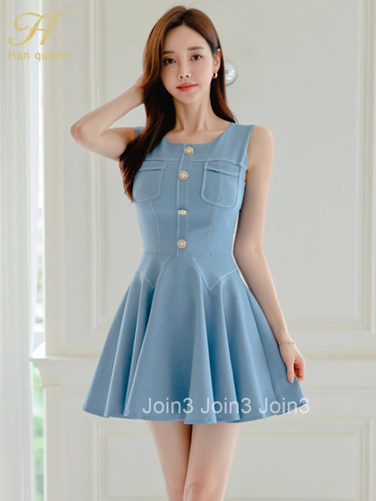 Summer Clothing Elegant Party Dresses Sleeveless Fashion Simple A-Line Vestidos Casual Office Short Dress