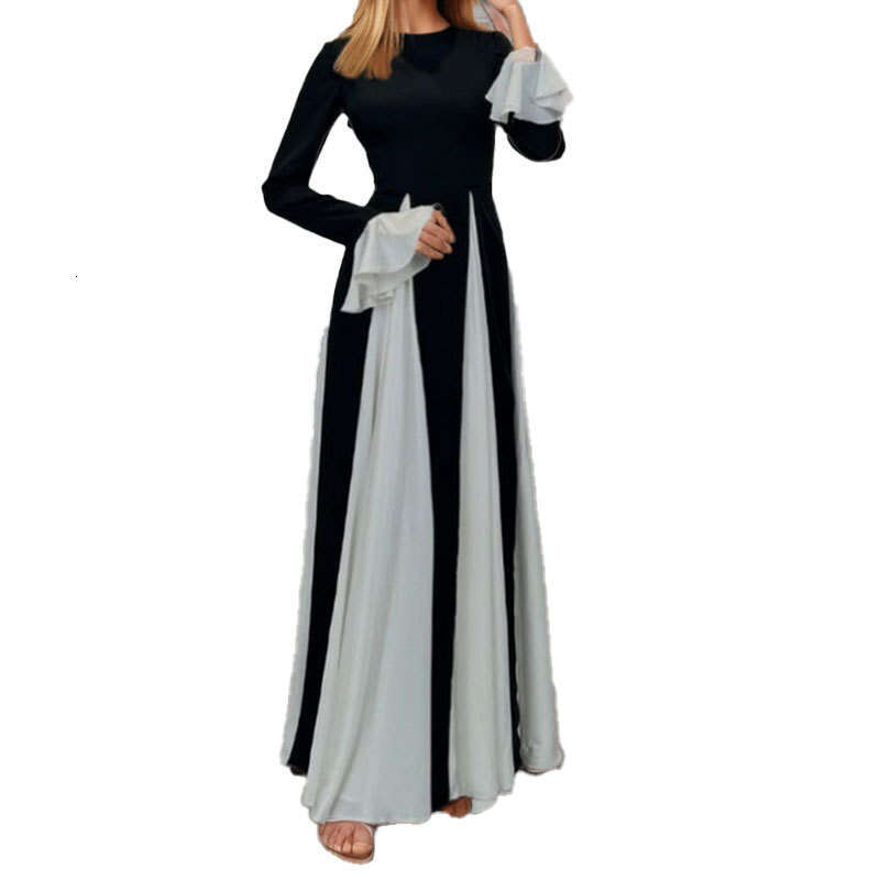 Spring New Women's Fashion Elegant Fashionable Solid Color Long Dress B5