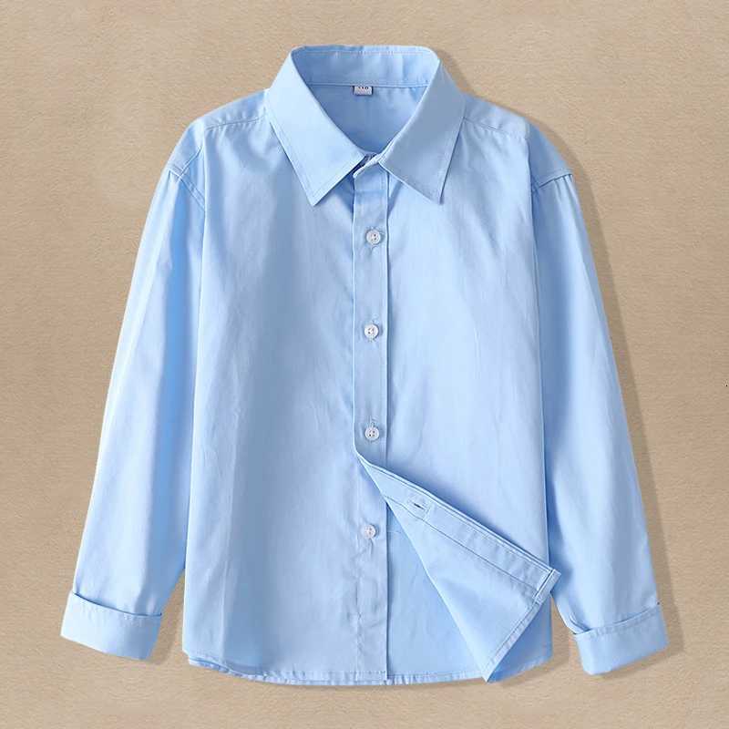 Kids Blue Shirts for Girls School Uniform Blouses for Boys Long Sleeve Preppy Style Cotton Children Clothes Dresses 6 8 10 14 Y X250806
