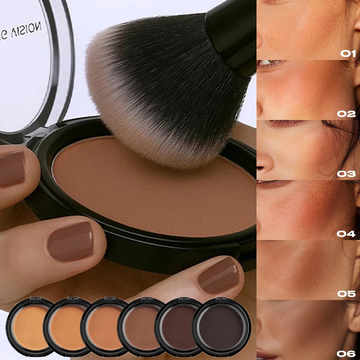 Dark Skin Bronzer Contour Palette Matte Brown Nose Shadow Cheek Profile Powder Natural Face Modify Concealer Nude Makeup Setting 250730