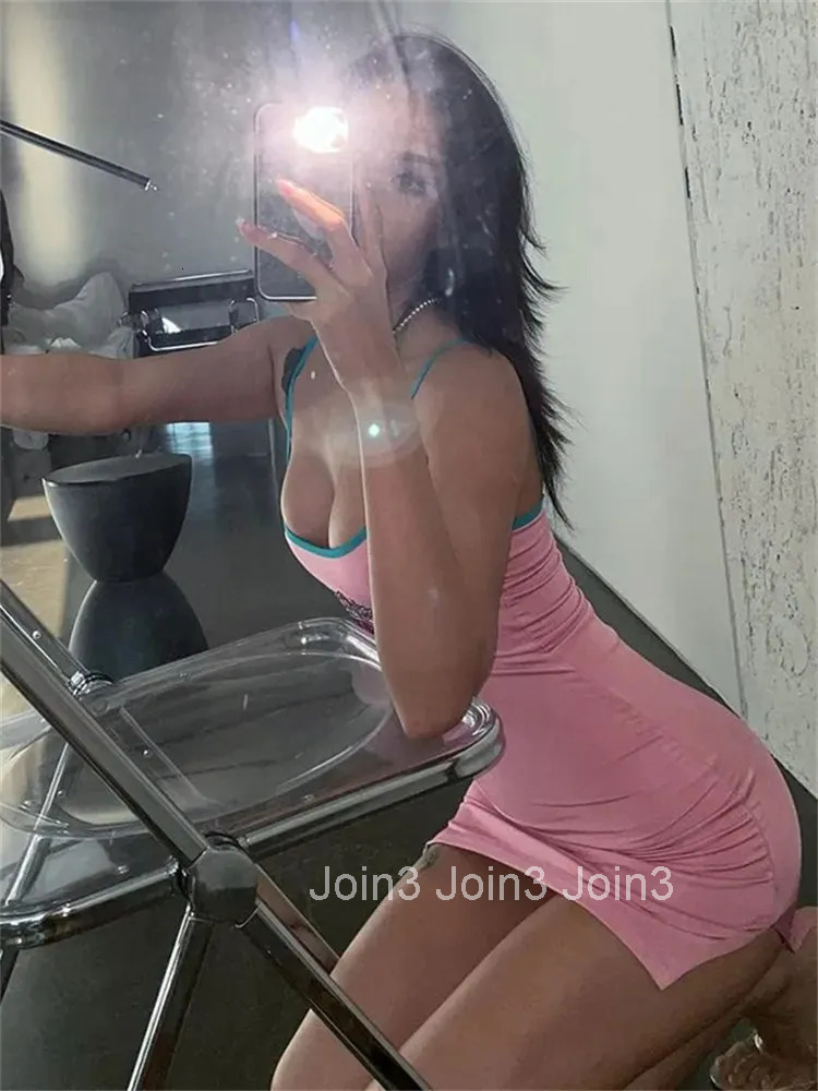 Summer Mini Dress Lace Up Strap Bodycon Party Club Elegant Casual Y2K Backless Strapless Sexy Short Dresses for Women Vestidos