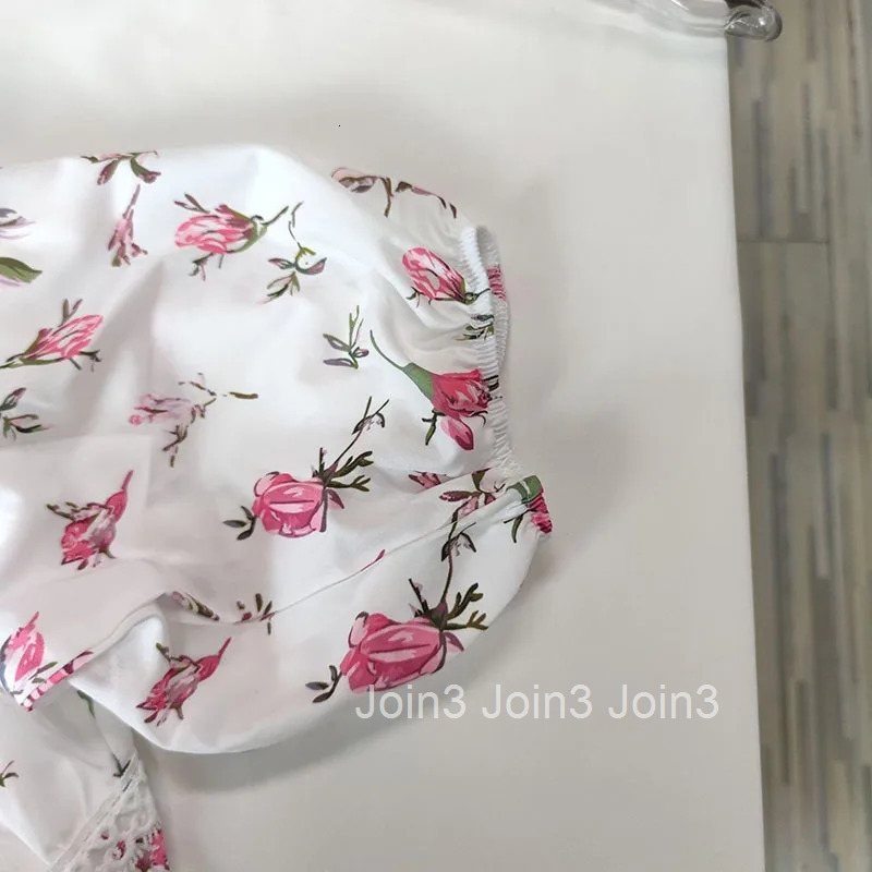 Luxury new elegant sweet print V-neck lace short long sleeve floral dress women