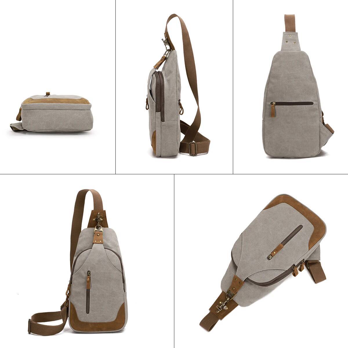 KL928 Canvas Sling Bag Crossbody Backpack Shoulder Casual Rucksack for Men Women
