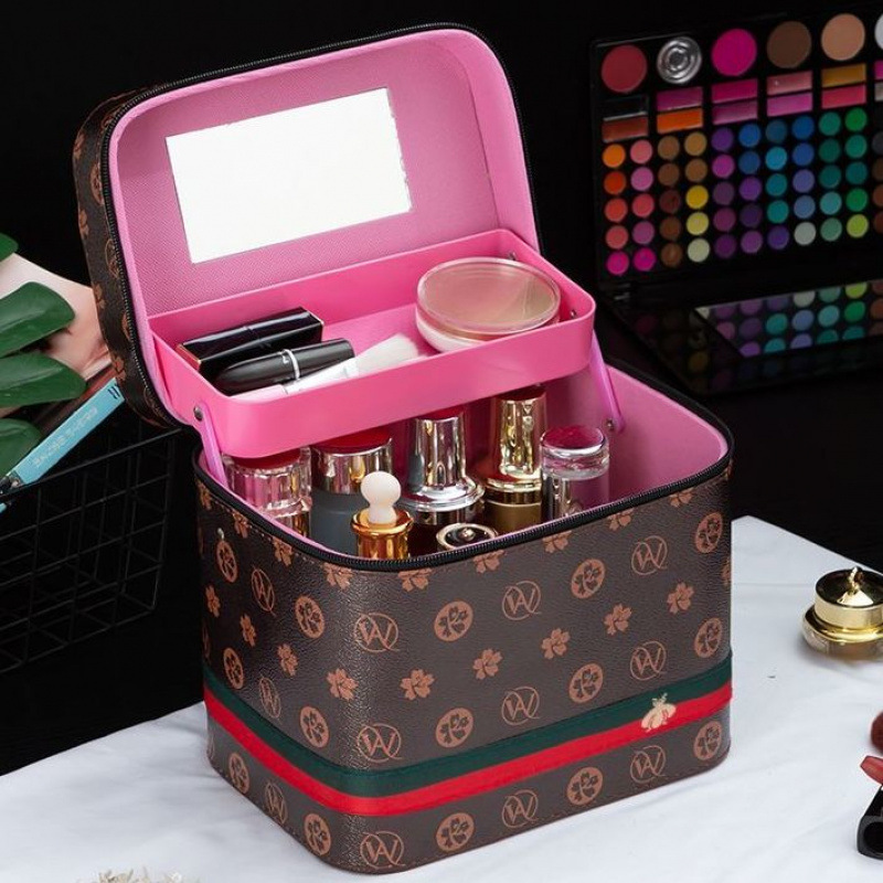 Designer Luxury New Large Capacity Makeup Organizer Bag Portable Handheld Multifunctional Makeup Bag Dustproof Skincare Storage Box Ins
