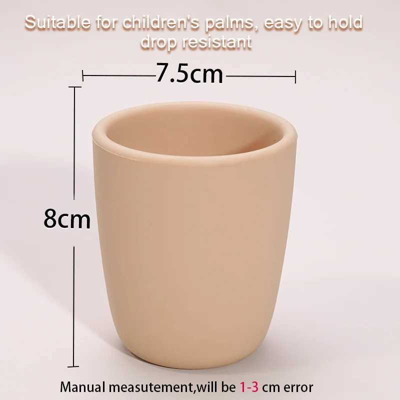 Portable Pure Color Baby Snack Cup Anti Scalding Food Grade Silicone Water Cup Learn To Drink Cup For Children X250806
