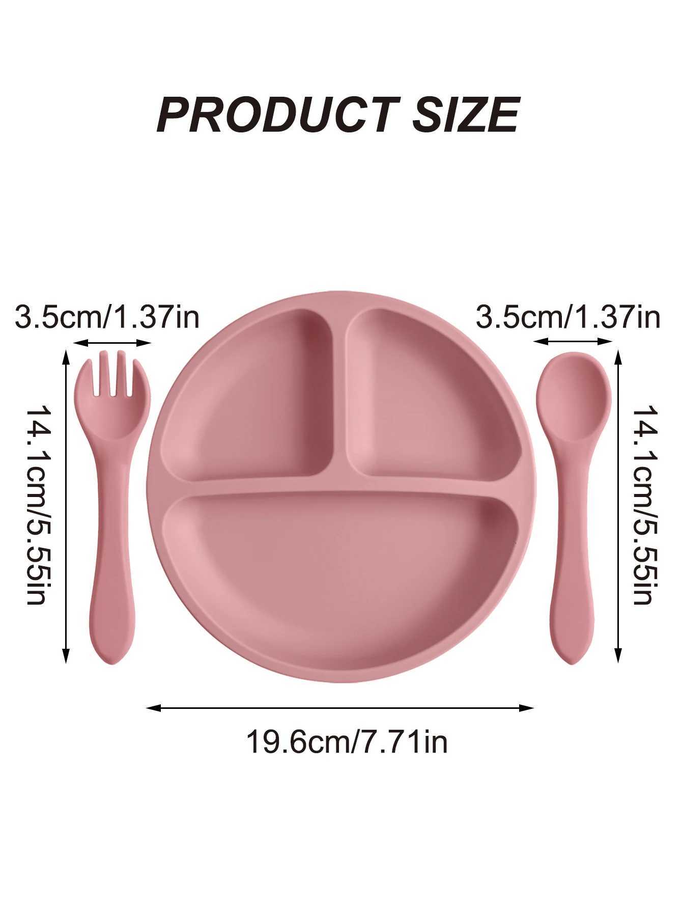 3PCS Silicone Baby Feeding Set Suction Dishes Plate Spoon Fork BPA Free Kids Mealtime Essentials Childrens Tableware X250806