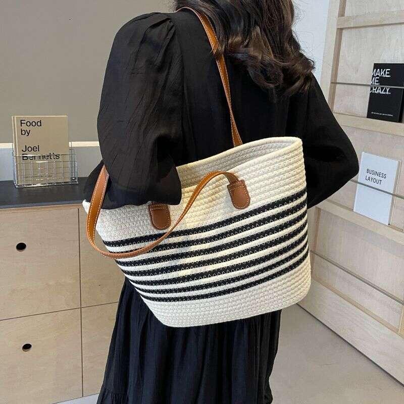 Women's Bags Straw women commuter shoulder tote new summer leisure large capacity woven portable bucket bag