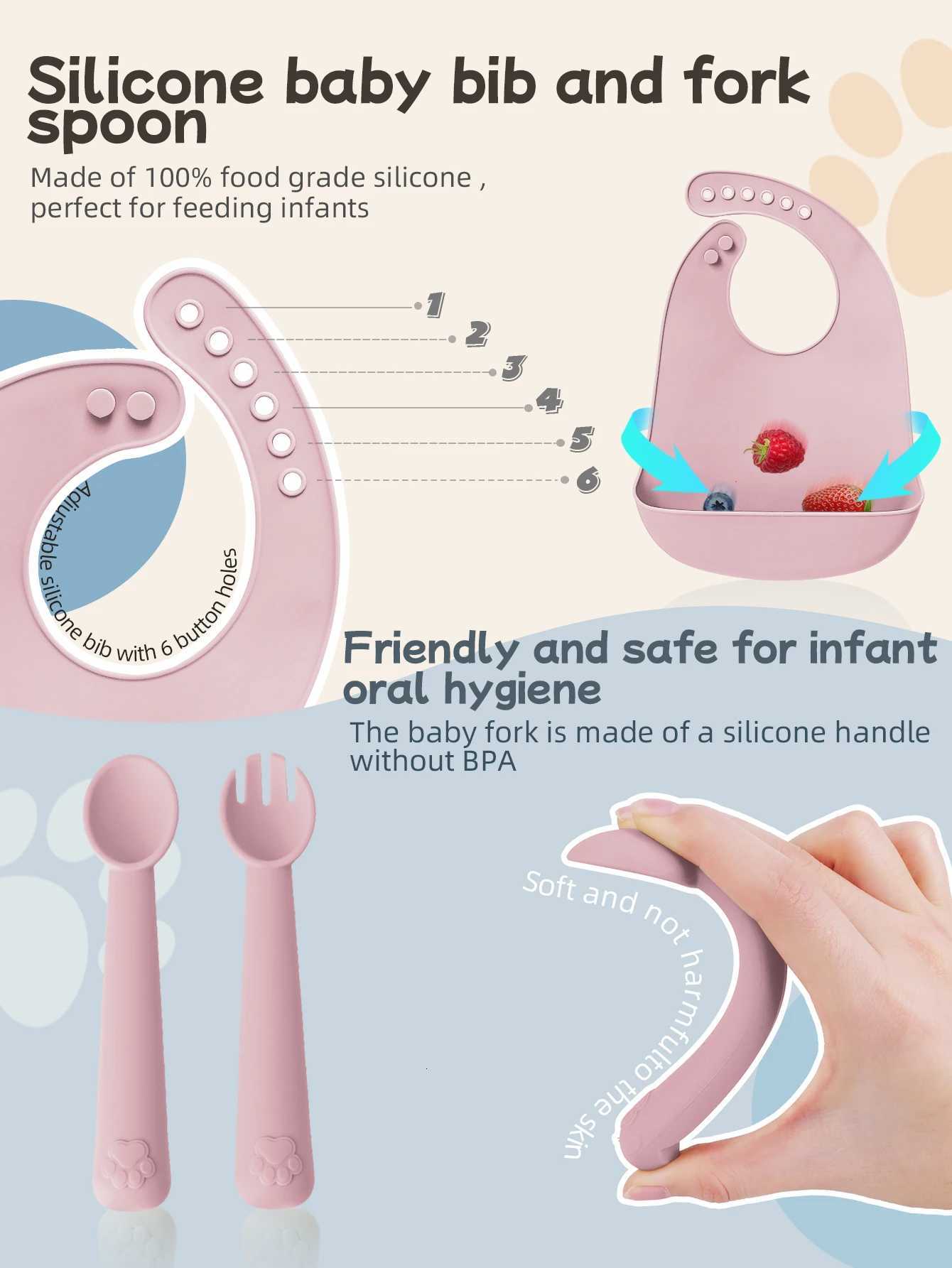 4PCS Food Grade Silicone Feeding Set Sucker Dishes Plate Self Feeding Bowl Sippy Cup BPA Free Toddler Meal Essentials X250806