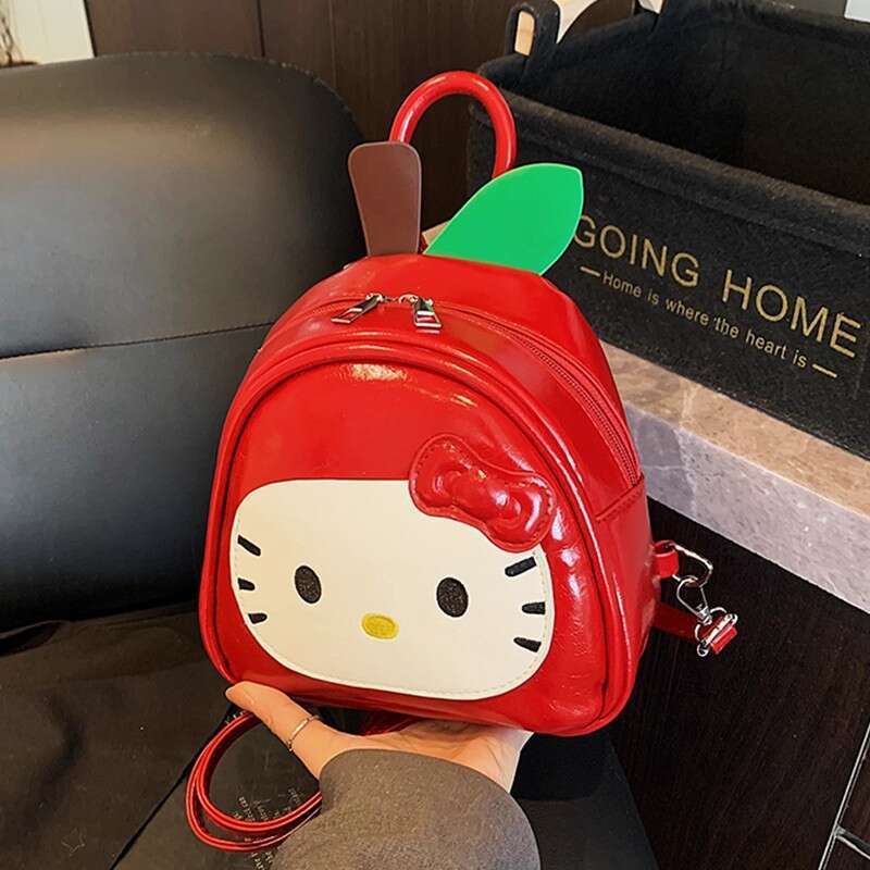 Red Apple Handbag Children's Creative Fun Cute Little Cat Girl Stylish Dopamine Backpack