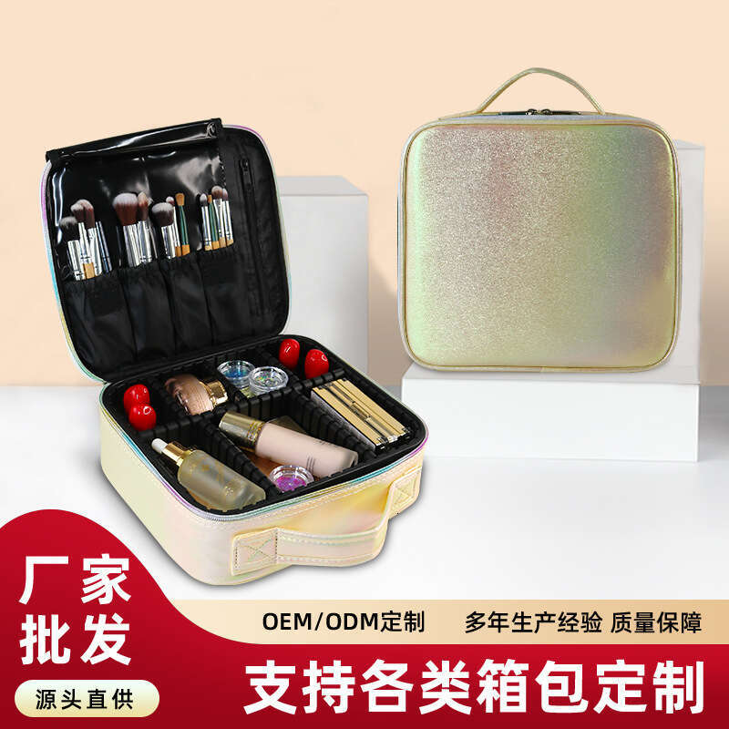 New Ins Style Fresh PU Waterproof Travel Toiletry Multifunctional Storage Nail Art Eyelash Makeup Bag