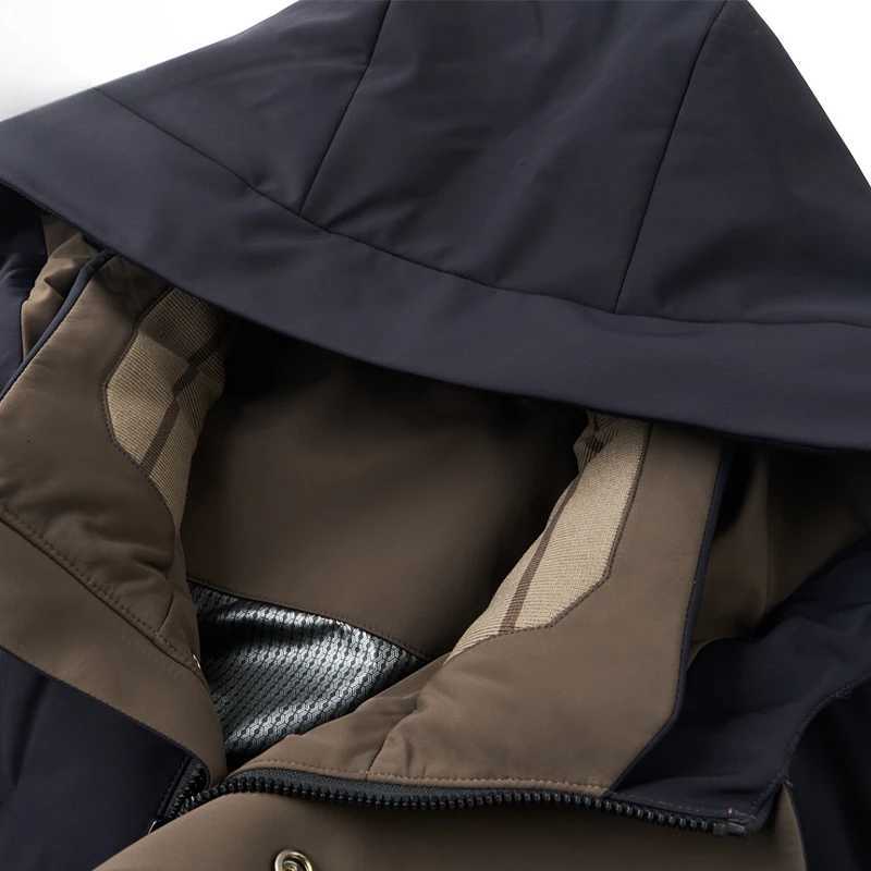 Mens Warm Down Jacket 2024 Business Casual Long Hooded White Duck Down Warm Coat Brand Clothing Male Lightweight Down Jacket W250806