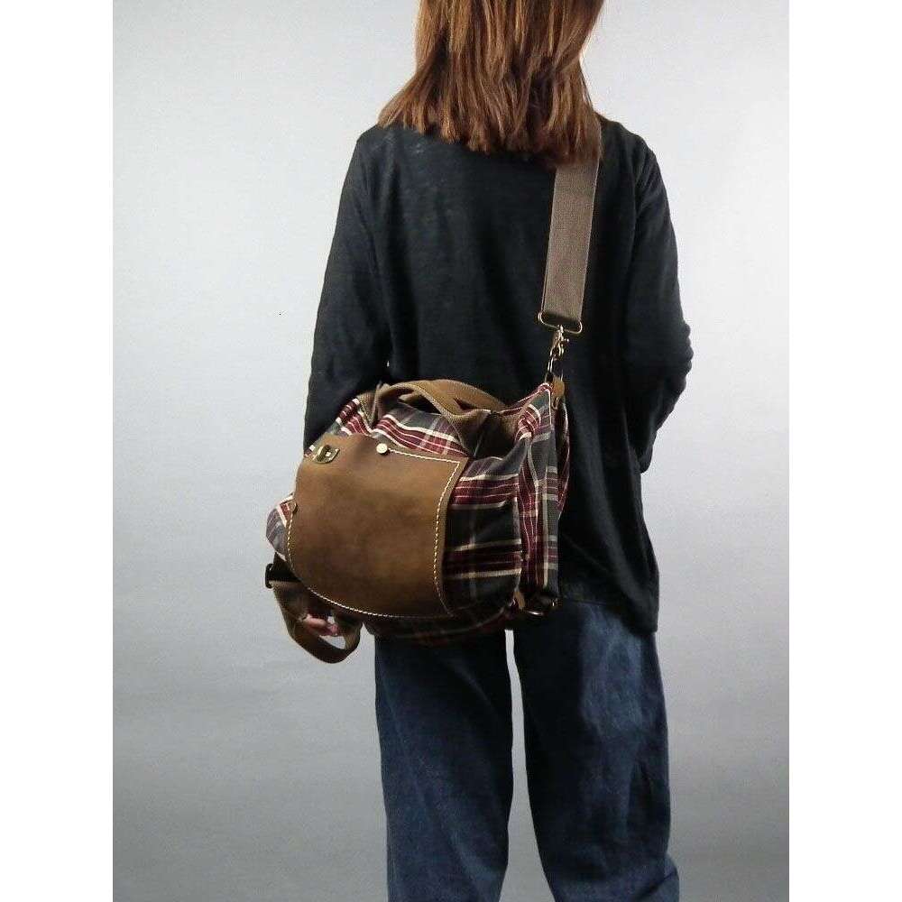Designer Bag Tote bag Shoulder bag Handheld And Backpack Dual Use Crossbody Large Capacity Red Plaid New Style Personality College Student Canvas