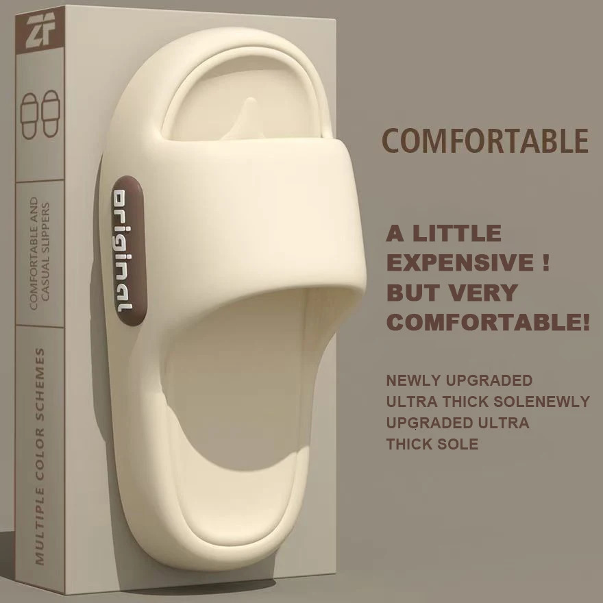 Summer Platform Cloud Slippers Women Comfy Solid Color Soft Sole EVA Pillow Slides Woman Couple Non Slip Beach Flip Flops 250731