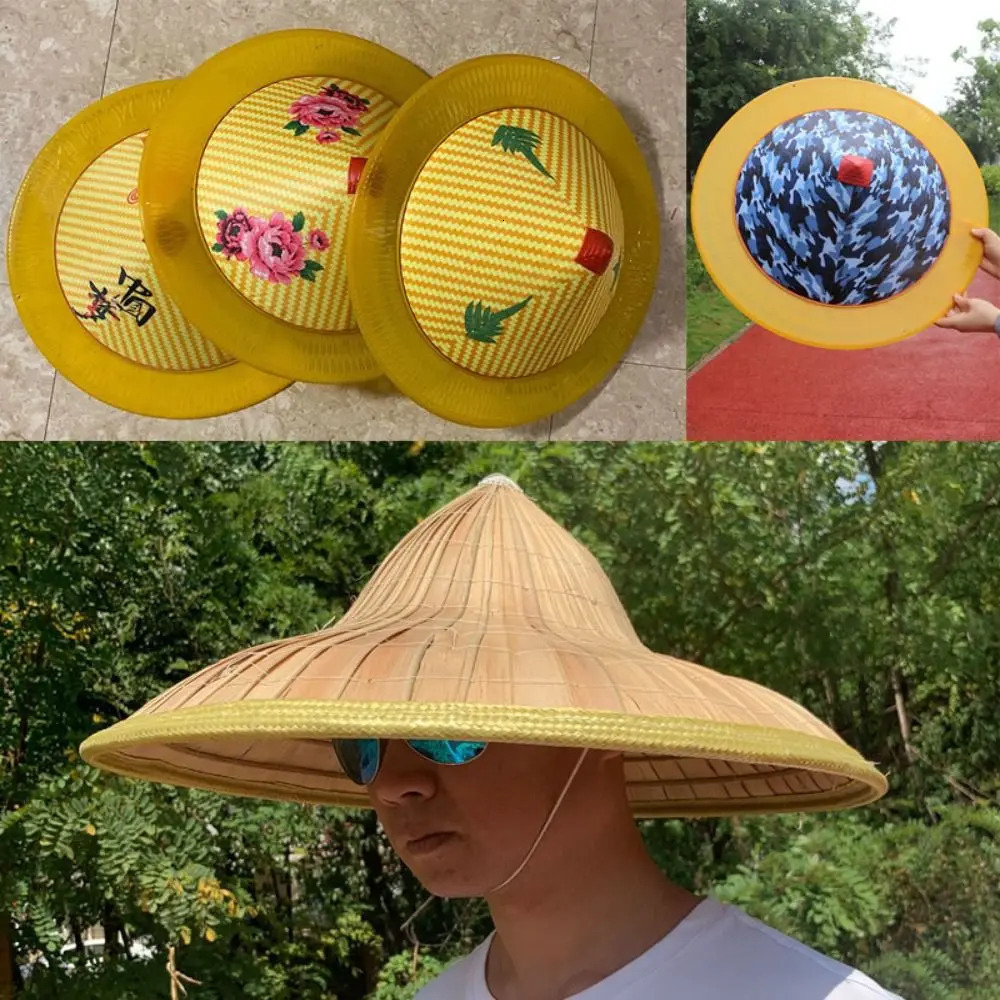 Straw Hat Summer Bamboo Skin Hat Sunscreen Adjustable Weaving Sunshading Hat Dance Hat Men Women Outdoor Fishing Hat 250805