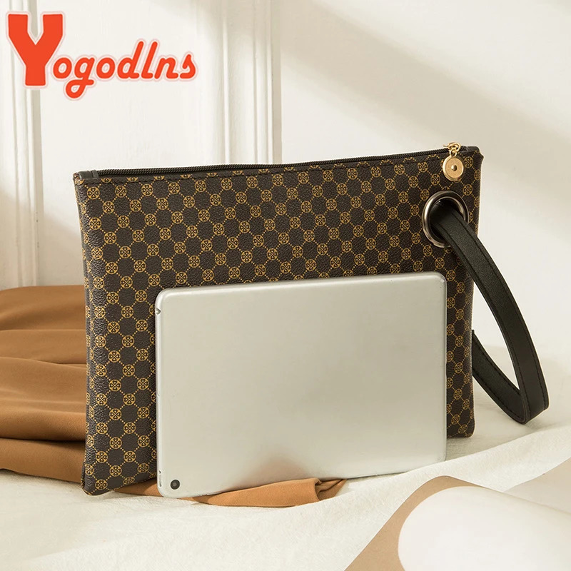 Yogodlns Women Wristlet Bag PU Leather Envelope Bag Shopping Traveling Portable Purse Clutch Wallet Ladies Pattern HandBag 250804