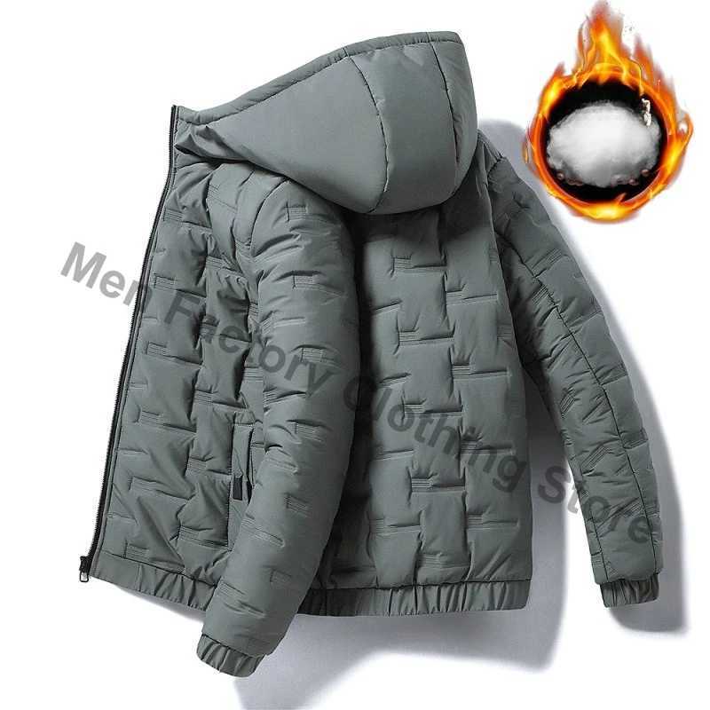 Winter Trendy Parkas Cotton-Padded Coats Jacket Men Parkas Outdoor Hooded Coat Casual Windbreaker Thick Warm Coat Men Jacket W250806