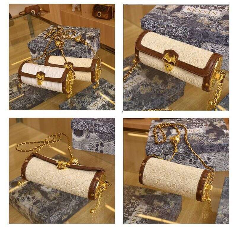 "2025 New Women's Bag, European and American Fashion Trendy Monogram Round Barrel Shoulder/Crossbody/Handbag"