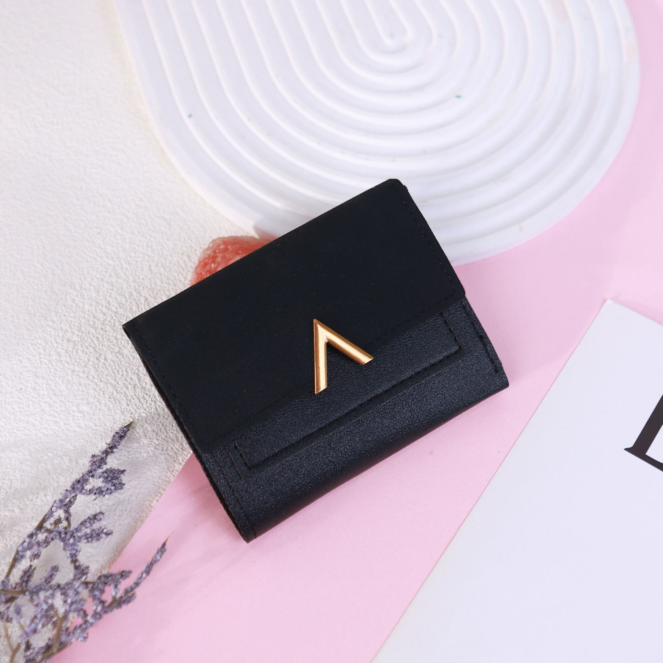 New Fashion Simple Women's PU 70% off Short Wallet Money Clip Multi-Card Slot Card Holder Coin Purse