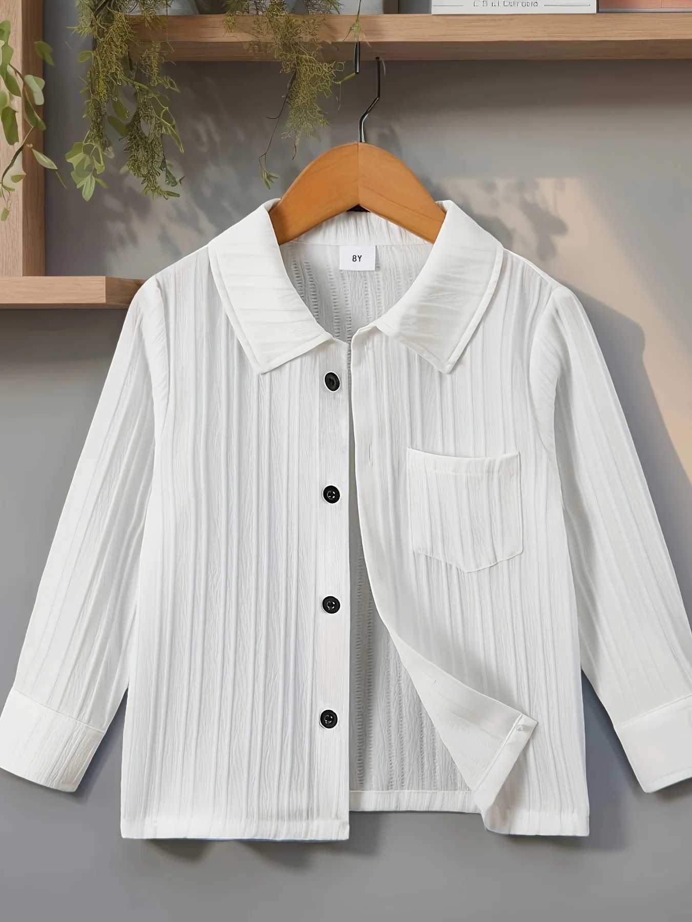 Boys Shirts Long-Sleeved Spring and Autumn Tops Fashionable and Stylish Clothing for Middle-Aged and Older Children X250806