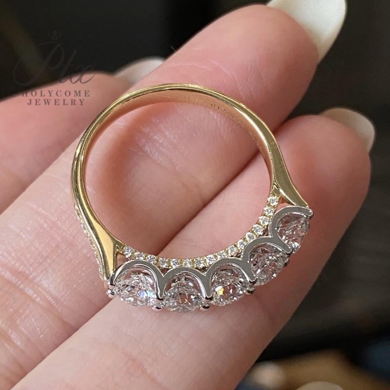 Custom Ring Band 925 Silver 10K 14K 18K Gold D VVS1 Moissanite Lab Grown Diamond High Quality Wedding Engagement Ring for Women