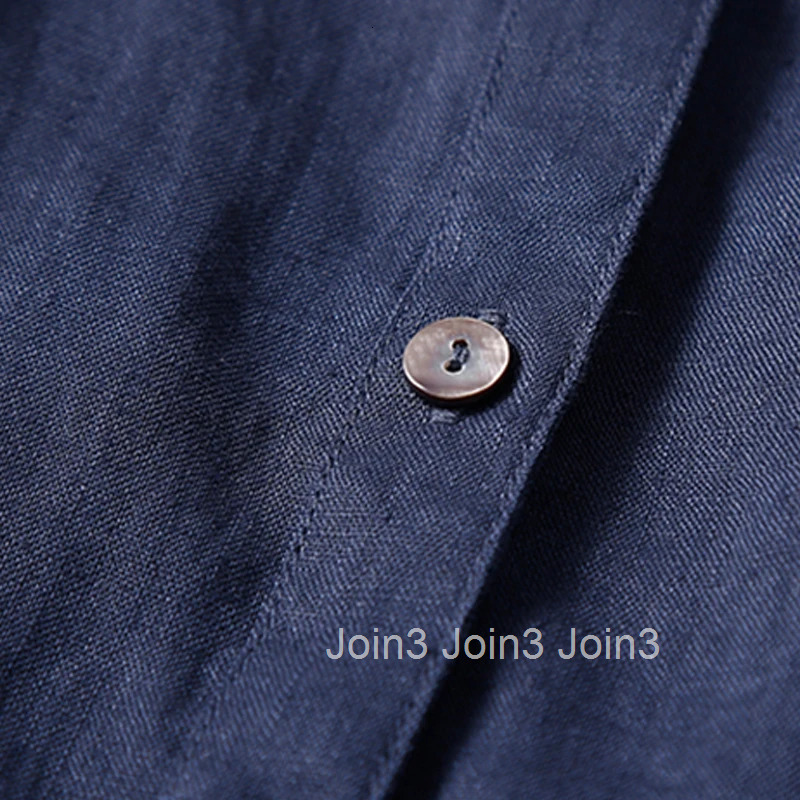 Women Long Dress Navy Blue Loose Casual Long Sleeve Cotton Linen Shirt Dress Autumn Oversize Elegant Office Lady T012