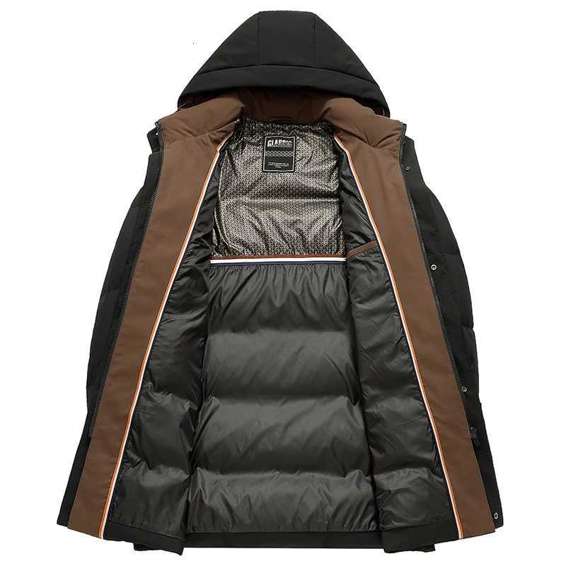 Winter Long Down Jacket Large Size Thick Warm Slim Fashion 90 Duck Down Hooded Winter Coat 2024 New Mens Wear W250806