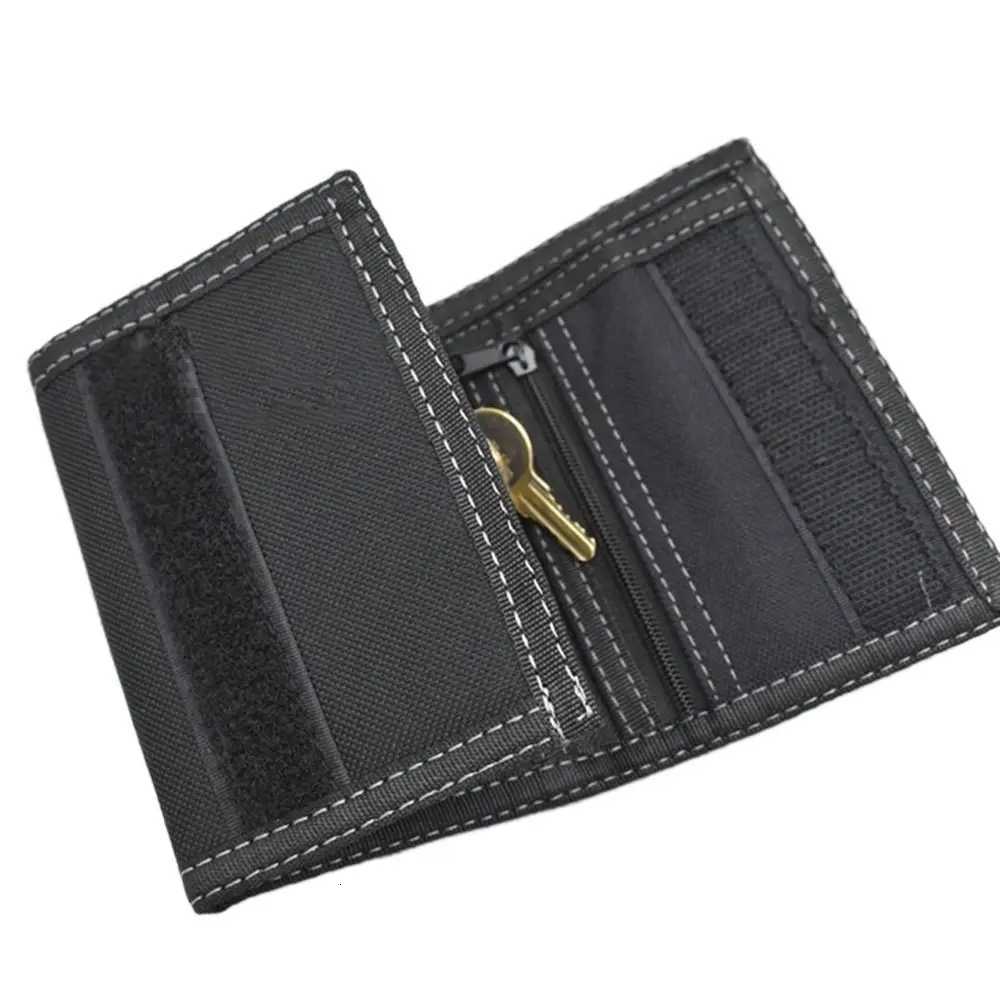 Fashion Black Mens Short Wallet Touch Fastener Multi-position 3-fold Purse Leisure Contracted Male Coin Pocket Male XJ250806
