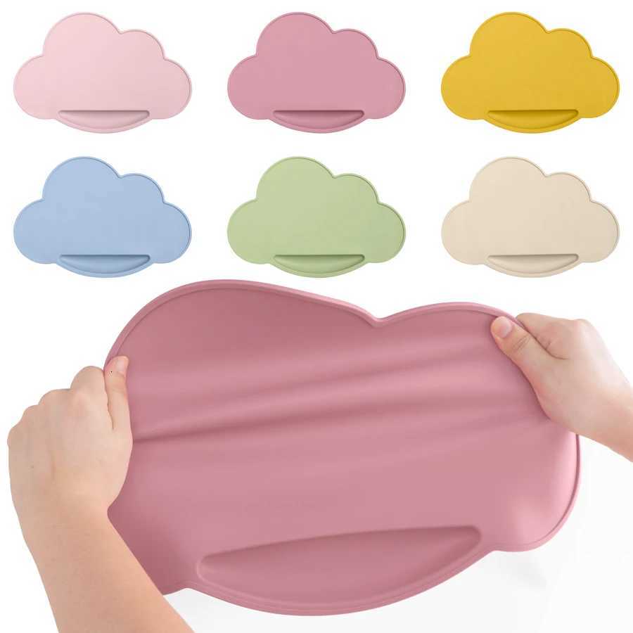 1pc Silicone Cloud Shape Baby Placemat Portable Placemat for Feeding Dishes Plate Kids Non-slip Plate Mat Childrens Tableware X250806