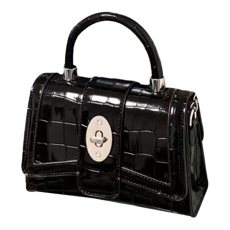 Designer Leather Square Crossbody Handbag with Handle - Casual Accessory