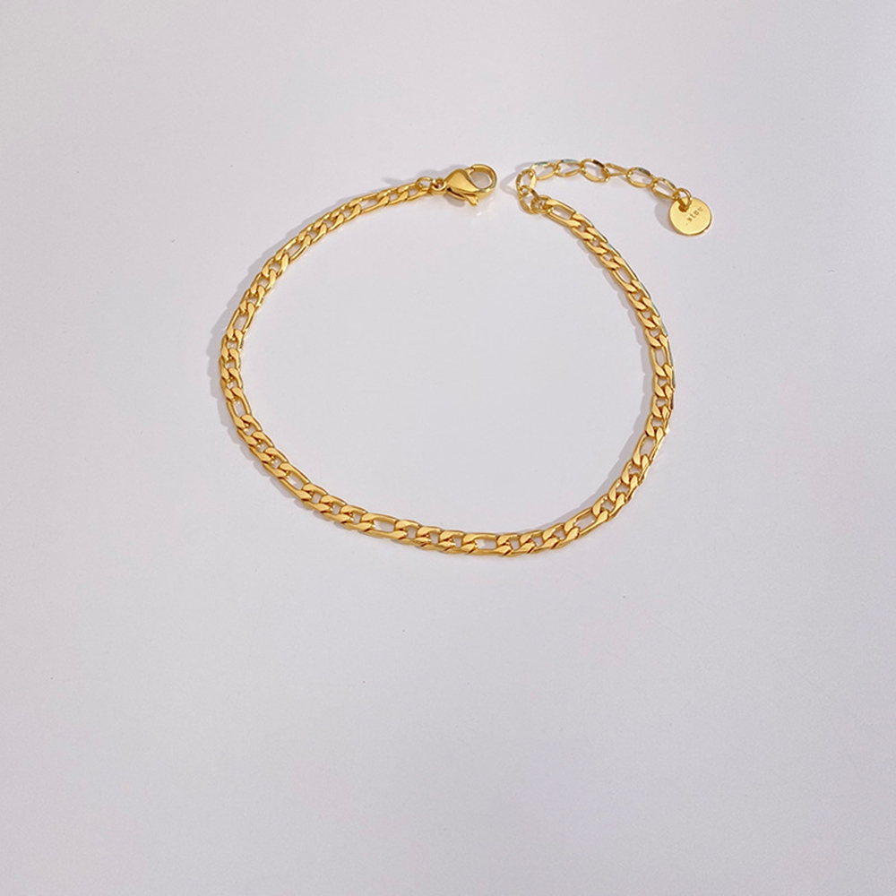 Gold Bracelets Set for Women 14K Real Gold Waterproof Thin Dainty Stackable Cuban Link Chain Fashion Jewelry Gifts wholesales drop ship